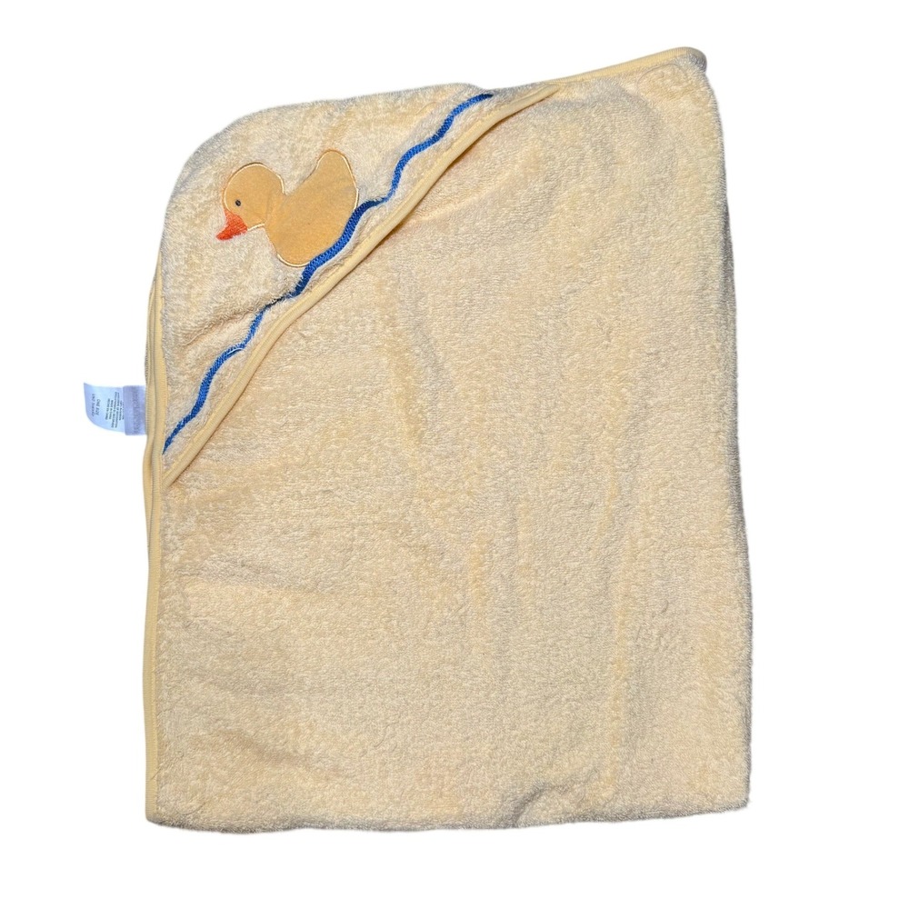 Carter's‎ Duckie Hooded Baby Towel Yellow 100% Cotton One Size Unisex RARE